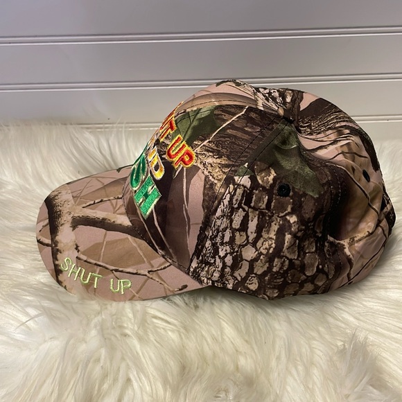 Shut Up And Fish 🎣 Camoflauged Embroidered Baseball Cap - Picture 5 of 12